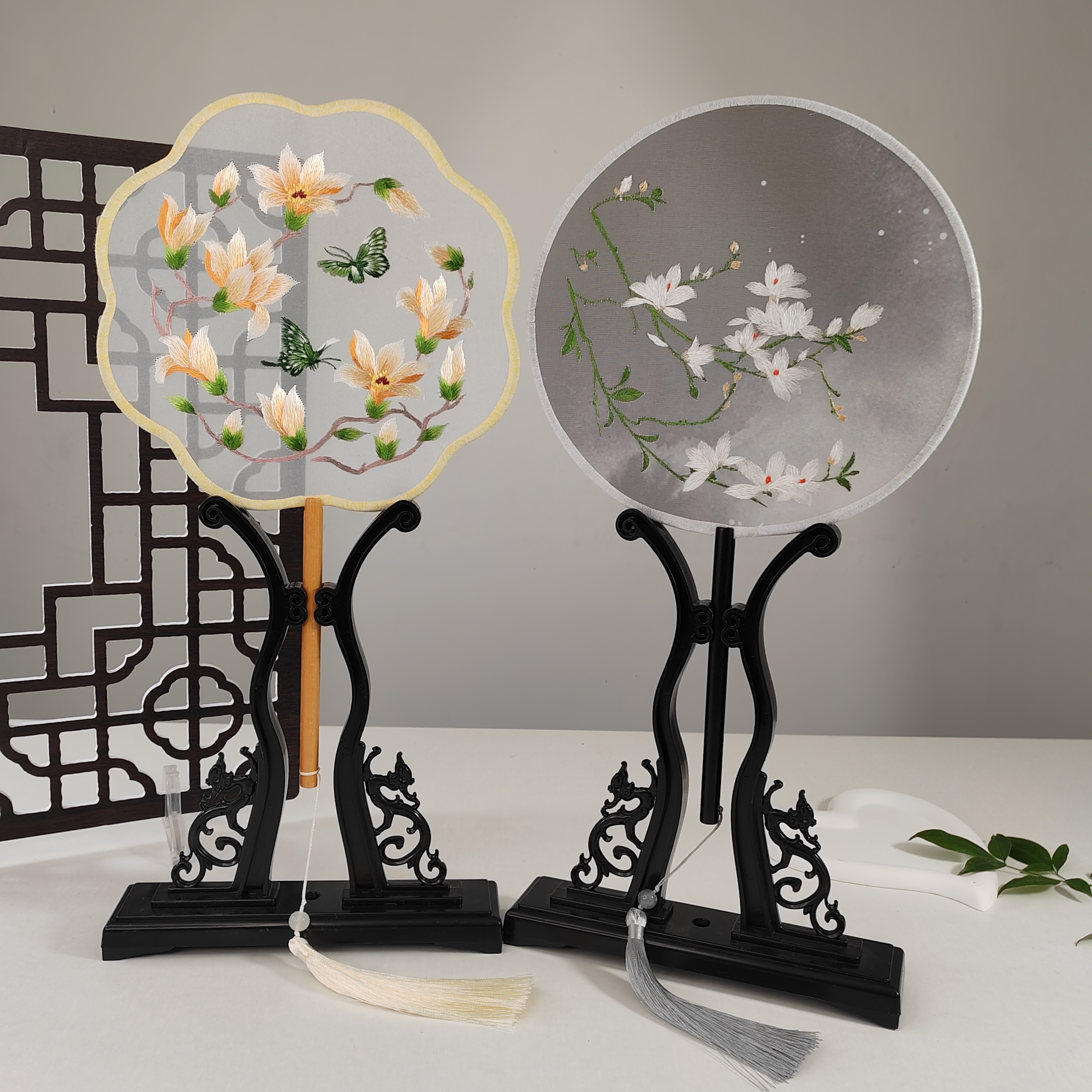 苏绣团扇古风中国风双面刺绣儿童外国友人礼品古代汉服旗袍舞蹈扇