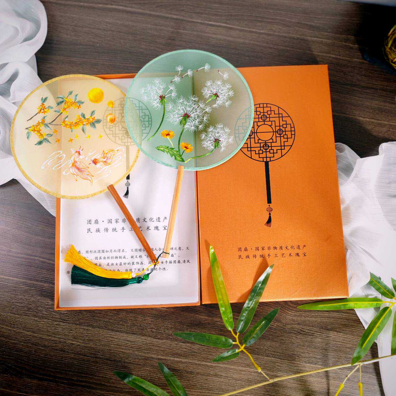 扇子苏绣团扇双面绣团扇古风儿童旗袍舞蹈团扇古典汉服节日送礼