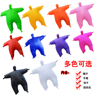 Mock adult inflatable clothing, masked ninja salmon inflata