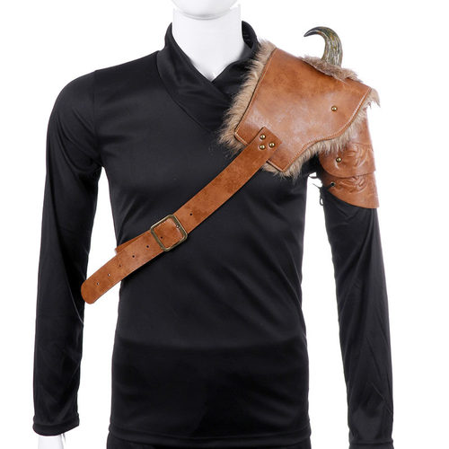 Viking leather shoulder armor cosplay film and television s