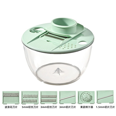 Multi functional vegetable cutter, hand cranked vegetable d