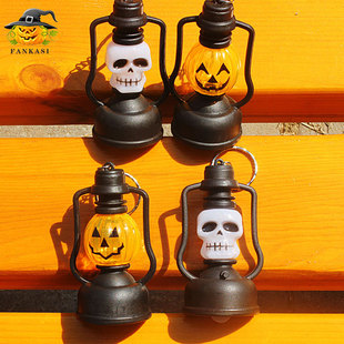 Night Handheld Glowing Ret Light Pumpkin Halloween Skeleton