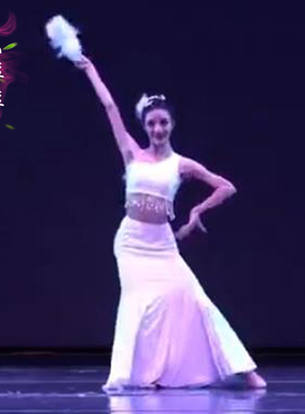傣族舞蹈服桃李杯剧目越鸟同款演出服孔雀舞白色鱼尾裙包臀艺考女