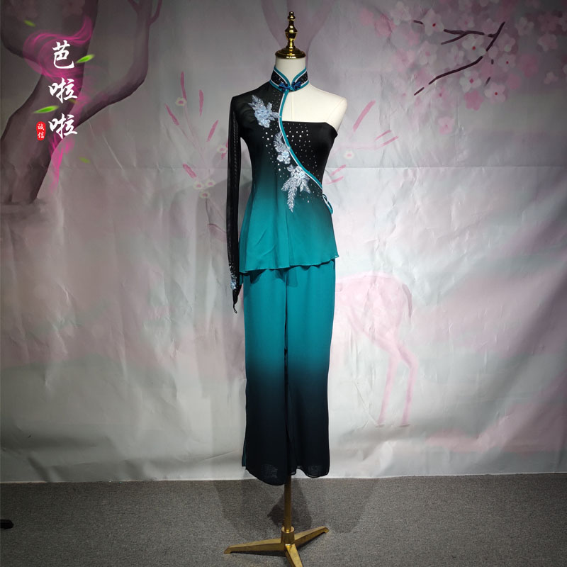 胶州秧歌舞蹈服扇子舞咏荷艺考服