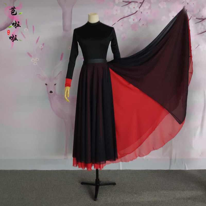 现代舞演出服飘逸大裙摆练功服小影儿《时候》舞蹈服写真拍摄艺考
