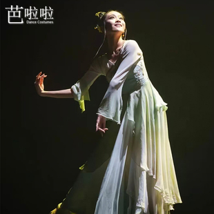 新款古典舞大裙摆演出剧目服风吟竹影定制独舞女艺考舞台演出服