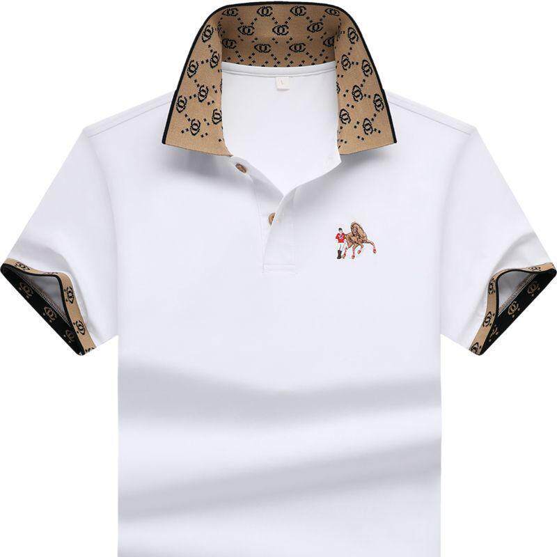 品牌保罗Polo衫男士短袖t恤夏季宽松大码刺绣纯棉体恤潮