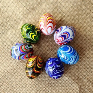 七彩色球儿童节彩蛋儿童手工玻璃石头弹珠创意花瓶鱼缸装饰品