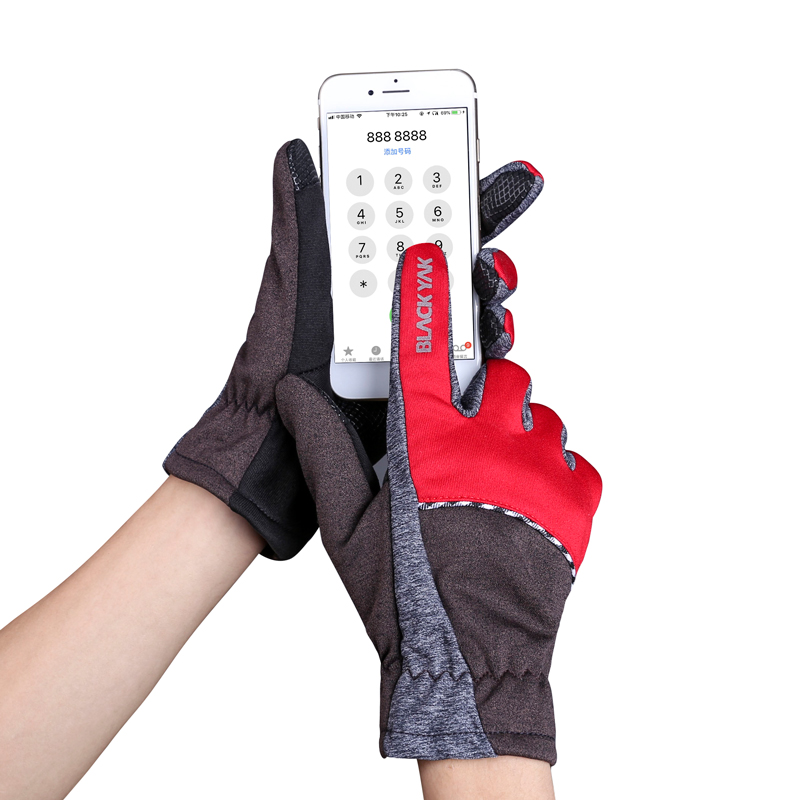 户外登山徒步加绒手套