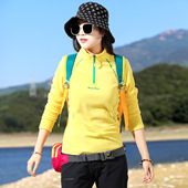 显瘦摇粒绒打底衫 户外抓绒衣女上衣长袖 t恤修身 加厚防寒保暖透气