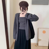 通勤小个子上衣内 新款 纯色休闲加厚针织衫 吊带背心两件套2026春季