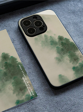 新中式山野乡间适用iPhone17苹果13promax手机壳华为p60荣耀艺术生mate50一加古风vivox90小米12三星oppo国画