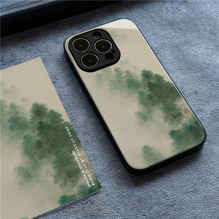 新中式山野乡间适用iPhone17苹果13promax手机壳华为p60荣耀艺术生mate50一加古风vivox90小米12三星oppo国画