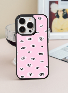 「轻粉眼韵」苹果iPhone17promx手机壳16钢化玻璃OPPOFINDX9荣耀14小米15VIVOX300s华为mate80保护套红米简约