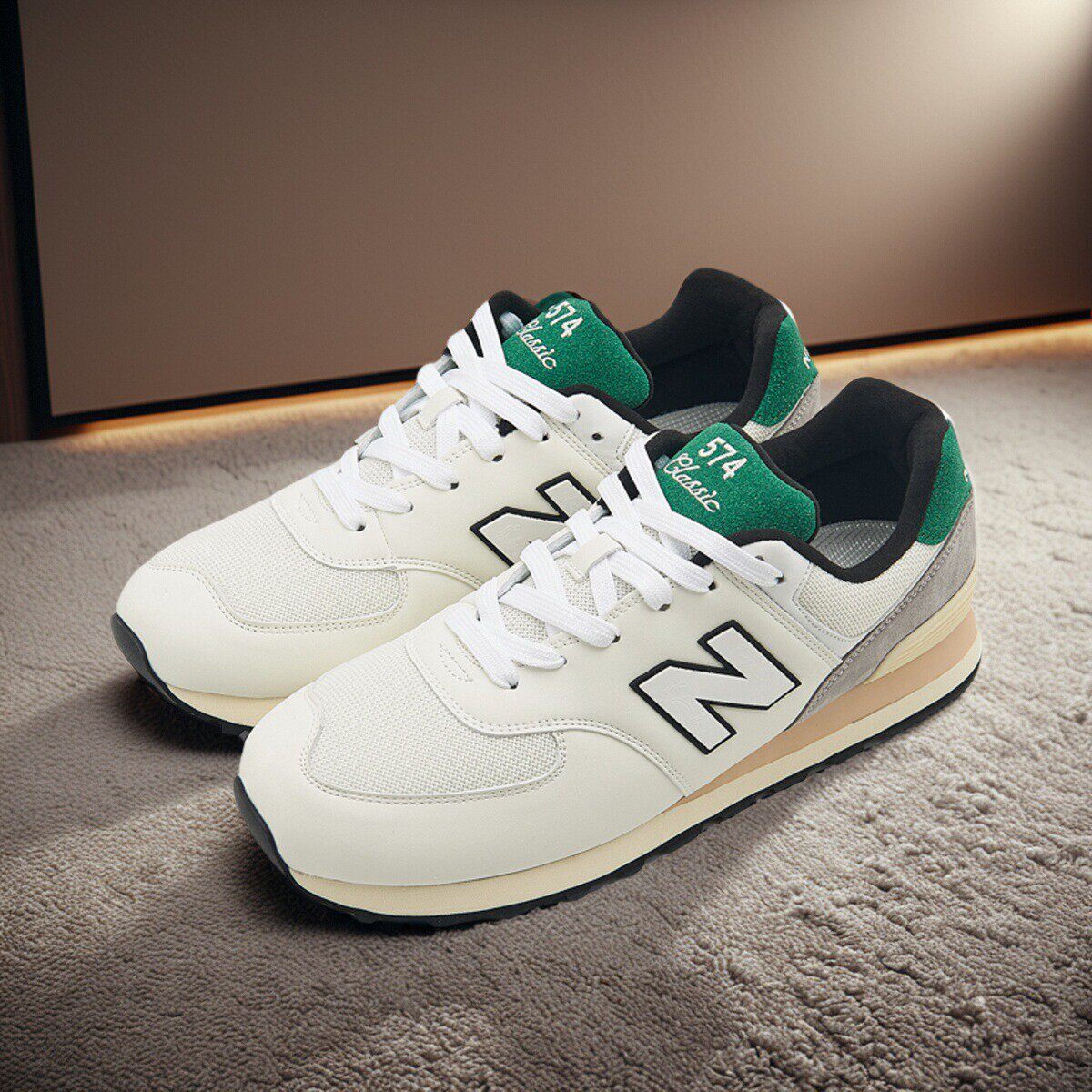 n字鞋官方正品574男鞋秋季全真皮休闲运动鞋复古女鞋N字跑步鞋