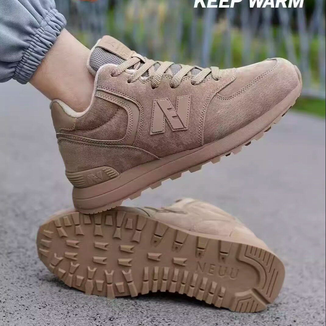 新百伦官方正品冬季新款男鞋高帮软底休闲运动鞋减震轻便皮面男鞋