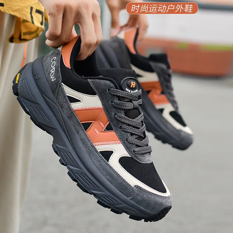 新百伦官方正品男鞋春秋新款旅游鞋轻便跑步鞋真皮防滑减震休闲鞋