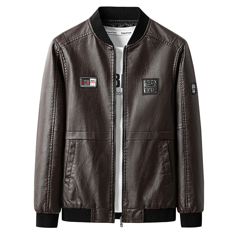 920#跨境2023男士皮衣流行秋新款男装帅气皮夹克修身潮流韩版大码