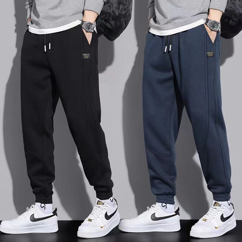 秋季运动休闲裤宽松港风潮牌长裤男纯棉束脚卫裤韩版潮流小脚裤