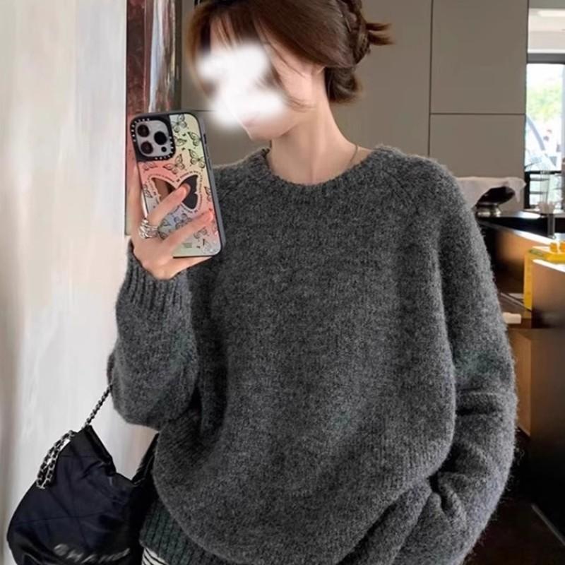 秋冬针织圆领高级感软糯外穿上衣