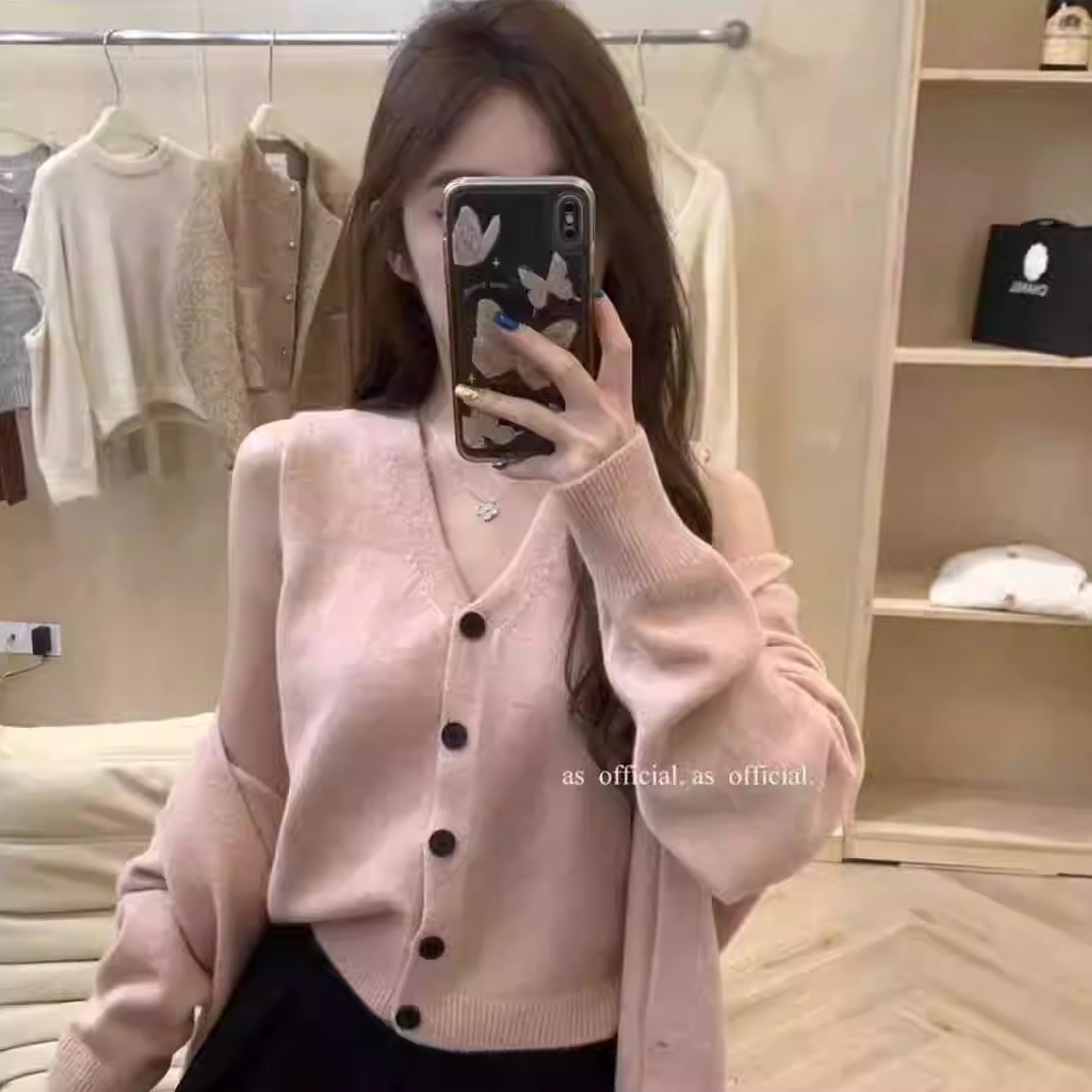 法式两件套洋气设计感针织开衫