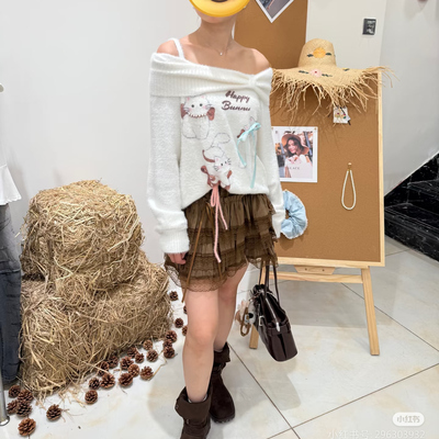 软糯温柔风可爱计感仿水貂毛上衣