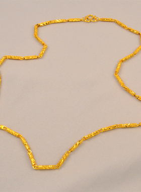 长47cm2025年新款项链男女款细链子沙金竹节仿真黄金饰品久不掉色