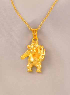 猩猩吊坠项链镀24K金色男女生搞怪抽象项链吊坠猴子挂饰趣味礼品