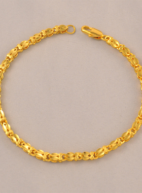 自制双面超值镀24K金色手链仿真黄金女款简约时尚饰品送女友老婆