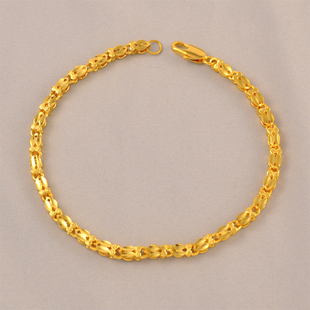 自制双面超值镀24K金色手链仿真黄金女款简约时尚饰品送女友老婆