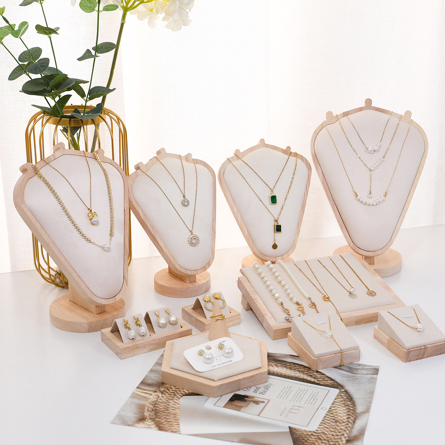 实木人像模特首饰项链展示架陈列