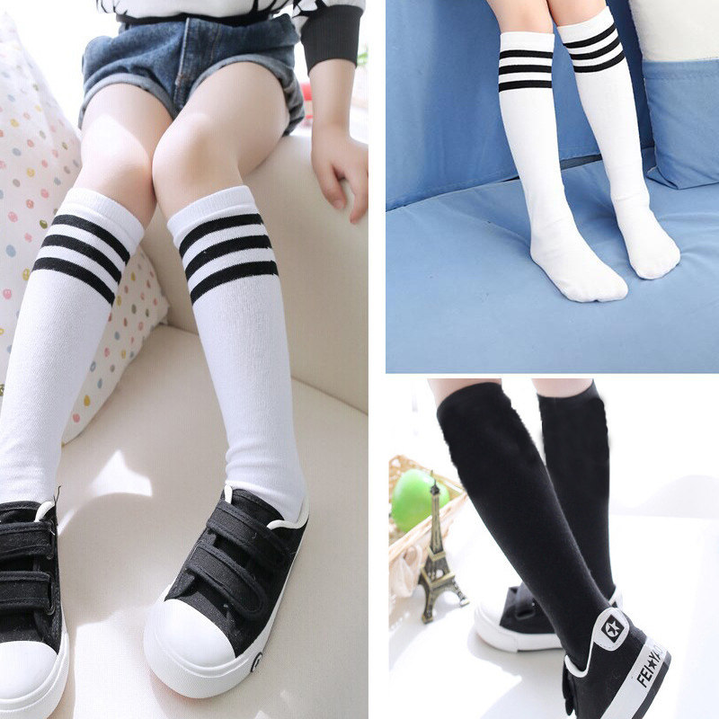 铭腾服饰儿童袜子小学生校服搭配白底黑条学生袜幼儿园袜子