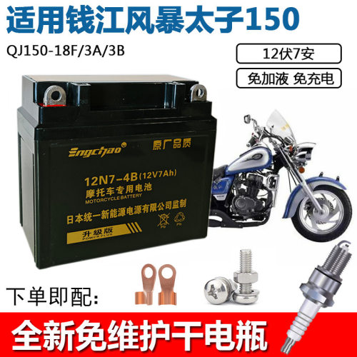 12M7S-4B统一电池GS钻豹GN锐爽EN骏威125摩托车比亚乔电瓶12N7-4A
