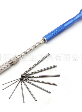 蓝色加长半自动0.5-3mm手捻钻 琥珀塑料电路板打眼手用工具