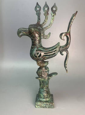 三星堆青铜器太阳鸟神树扶桑树纵目面具巫师立像仿古工艺品纪念品