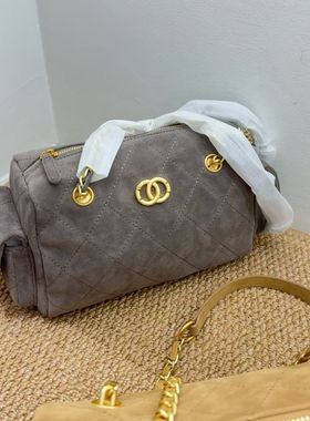 小香风包包25K鹿皮保龄球包2025新款机车包女包秋冬链条手提包女