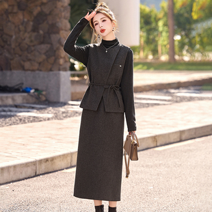 毛呢半身裙马甲小香风套装 减龄搭配一整套气质套裙 女2025秋冬新款