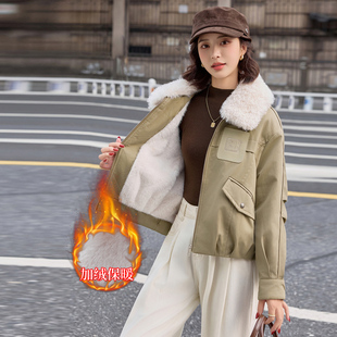 加绒加厚派克服女短款2025年冬季新款宽松显瘦保暖高级感棉衣外套