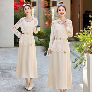 法式缕空吊带连衣裙女2026春夏新款高级感气质宽松显瘦长裙两件套