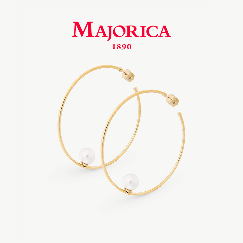 MAJORICA/美娇丽佳珍珠耳环星环耳钉女款耳饰镶嵌欧美风镀金轻奢