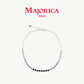 Majorica美娇丽佳手作珍珠项链女多色锁骨链复古颈链6mm手作珍珠