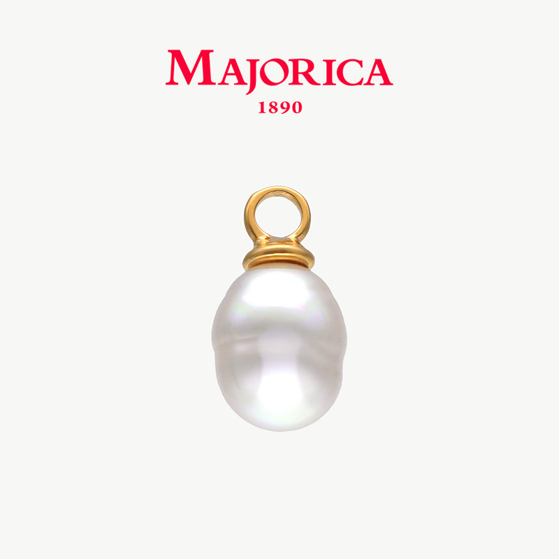 Majorica美娇丽佳巴洛克珍珠吊坠单坠配件项坠挂件镶嵌10mm珍珠