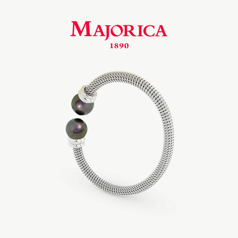 Majorica美娇丽佳珍珠手镯女精致轻奢手环高级感大溪地色12mm珍珠