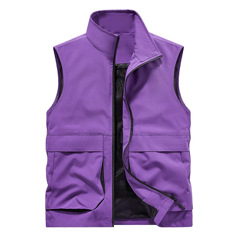 紫色马甲工作服定制印字l