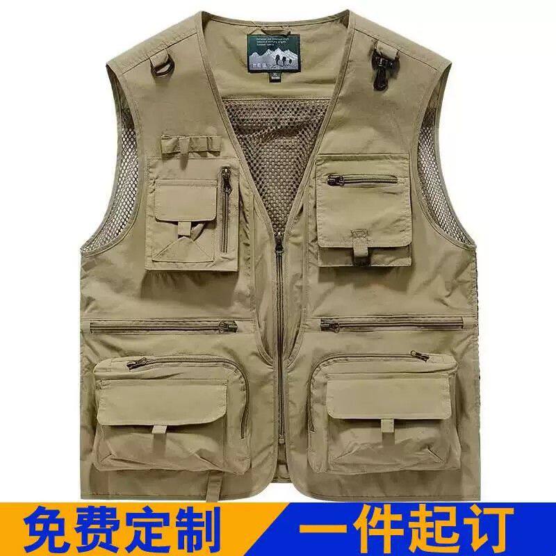 男士工装多口袋马甲 摄影师背心 吉普盾夏季钓鱼背心