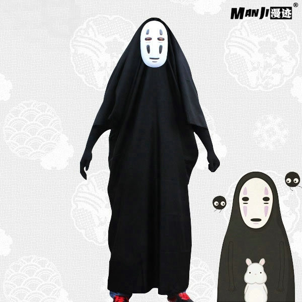 千与千寻无脸男cos 全套 衣服 面具 手套 宫崎骏动漫cosplay服装