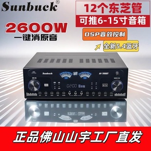 山宇AV7000专业2600W大功率蓝牙功放DSP防啸8 15寸音箱家用卡拉OK
