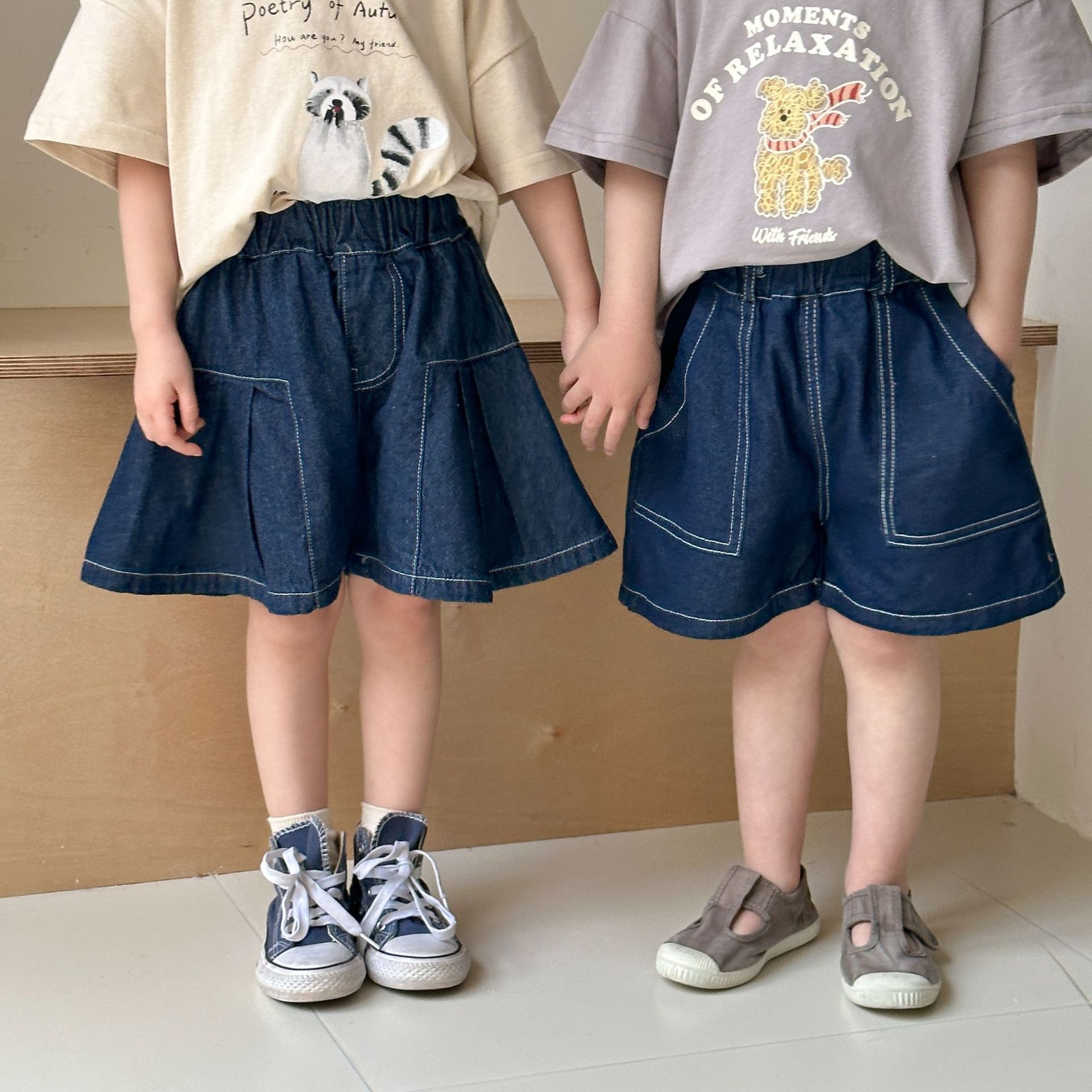儿童牛仔短裤女童裙裤男童宽松夏季薄款2025新款夏装宝宝休闲裤子