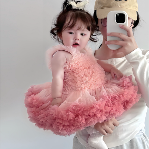 高端tutu女宝百日周岁礼服连衣裙