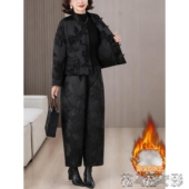 子两件套 外套复古保暖夹棉百搭盘扣棉袄棉衣保暖裤 新中式 国风套装